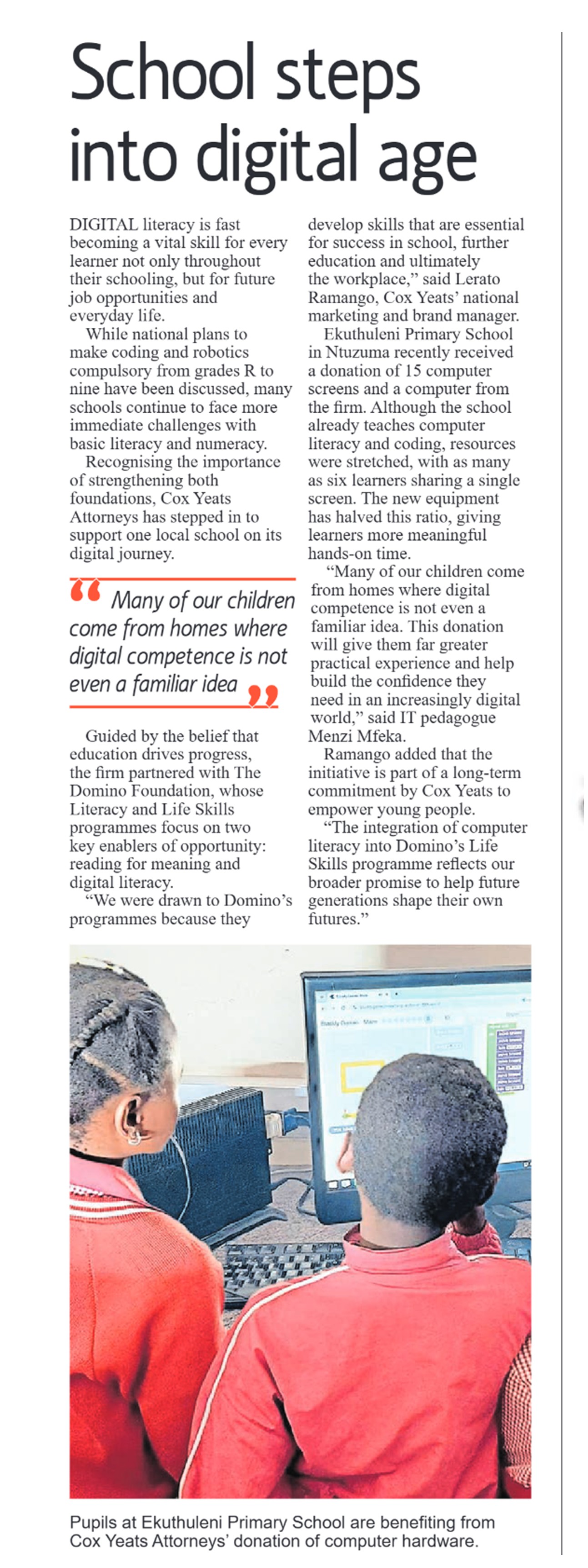 School steps into digital age